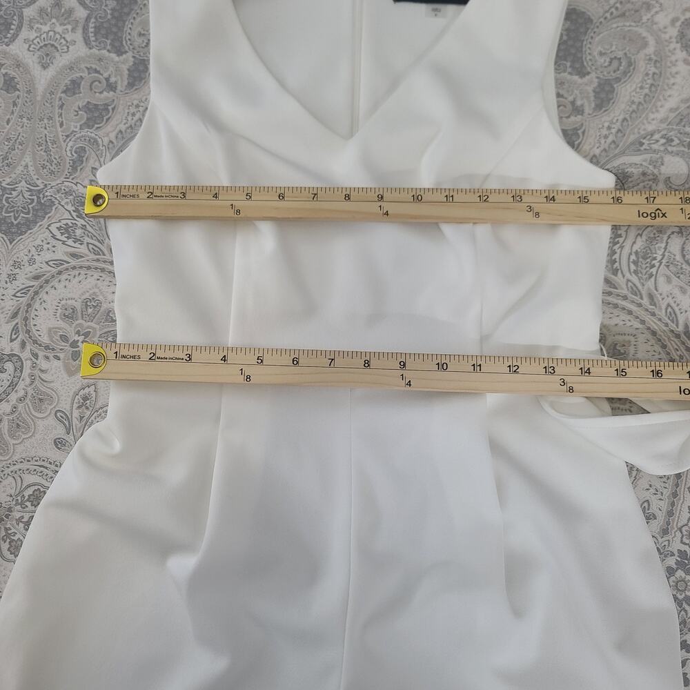Andrew Marc sleeveless wide leg ladies jumpsuit Ivory size 6 wedding resort wear - Picture 7 of 9
